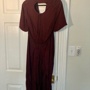&other stories deep burgundy maxi dress